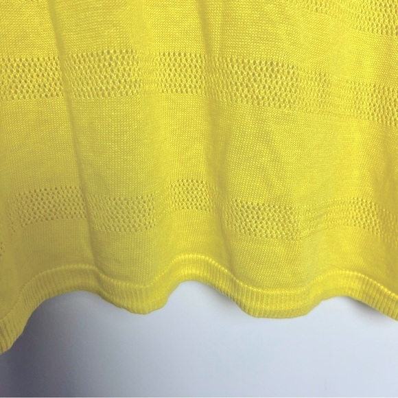 Talbots NEW Bright Yellow Lightweight Tunic Sweater Linen Blend Summer Comfort - Picture 7 of 12